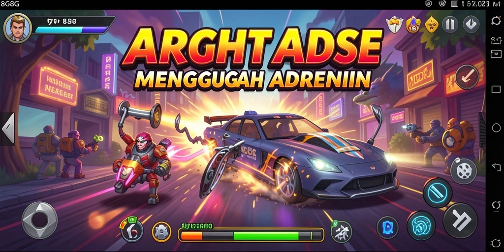 Tampilan gameplay 8G8G yang penuh aksi dan warna.