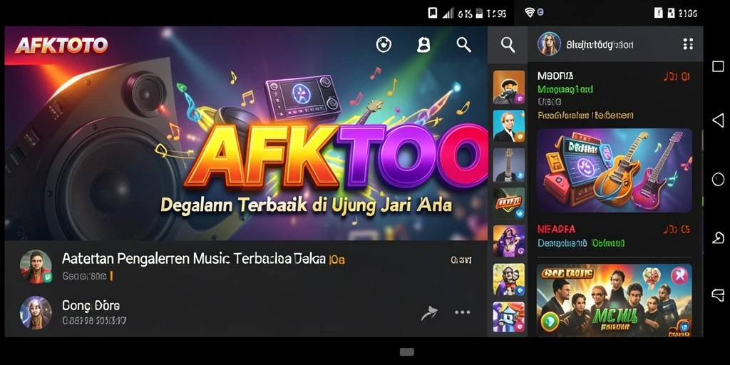 Tampilan gameplay AFKTOTO menampilkan pengalaman bermain musik interaktif yang menarik.