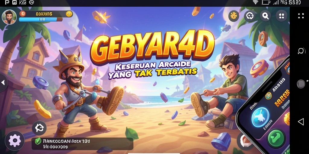 Tampilan gameplay seru di GEBYAR4D dengan berbagai tantangan Arcade.
