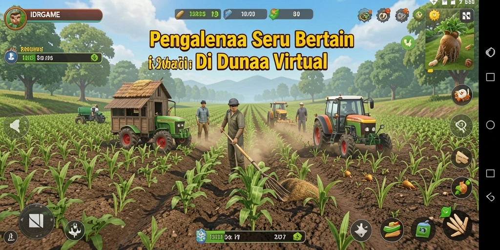 Tampilan gameplay <strong>IDRGAME</strong> yang menampilkan petualangan bertani yang seru.