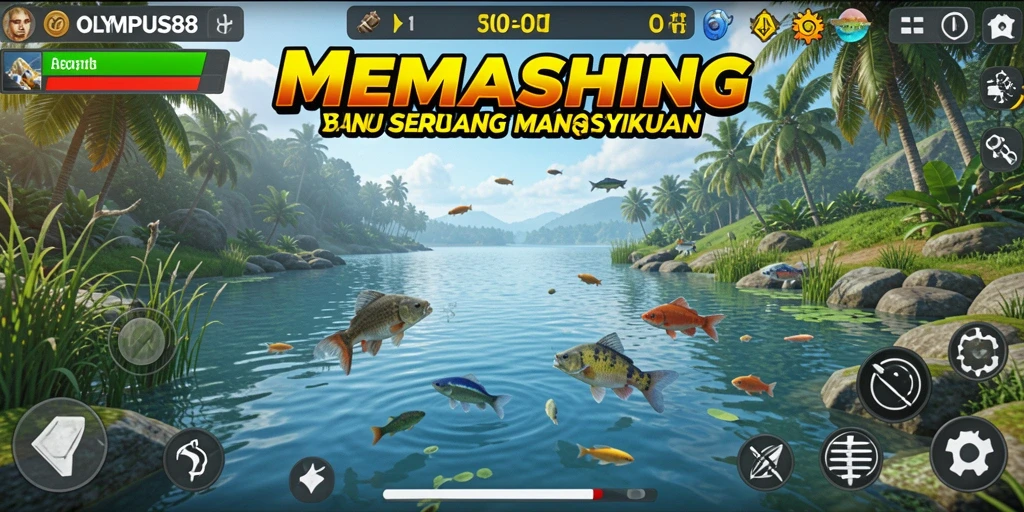 Tampilan gameplay menarik dari OLYMPUS88 saat menangkap ikan.