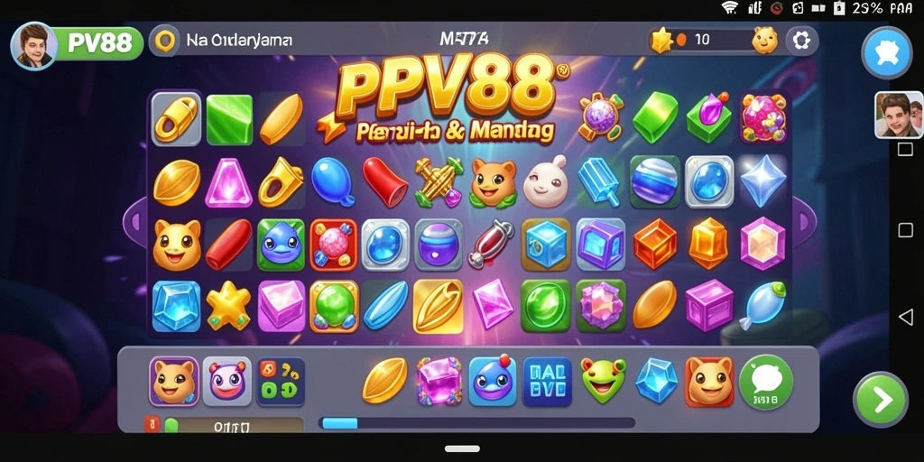 Tampilan menarik dari gameplay PPV88 Match-3 yang seru.