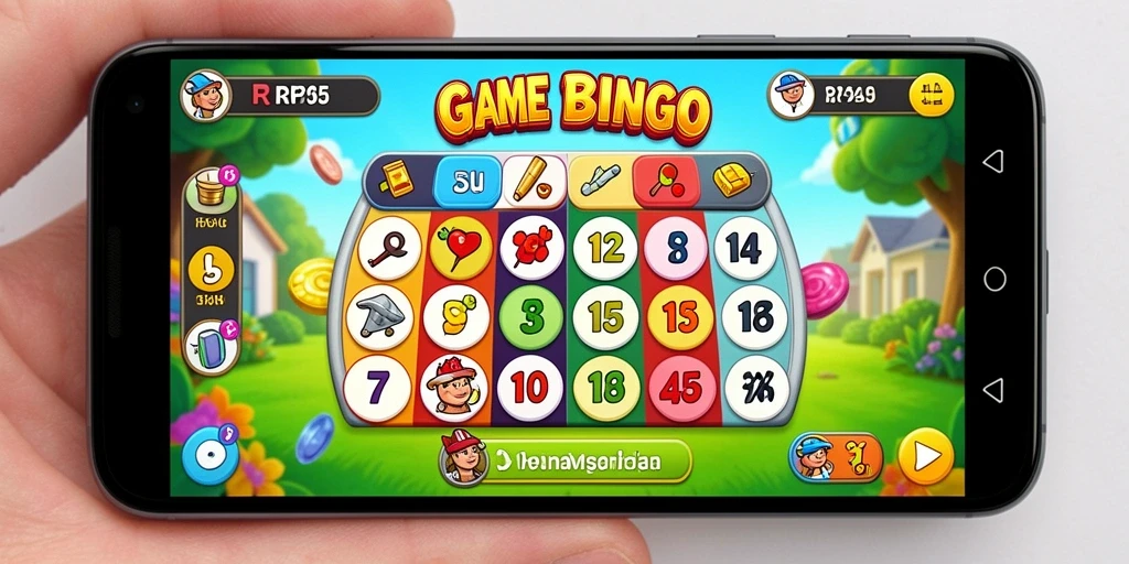 Screenshot RP55 menampilkan serunya gameplay Bingo yang mengasyikkan.