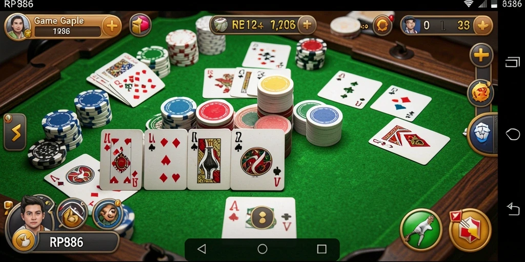 Tampilan seru gameplay Gaple di RP886.