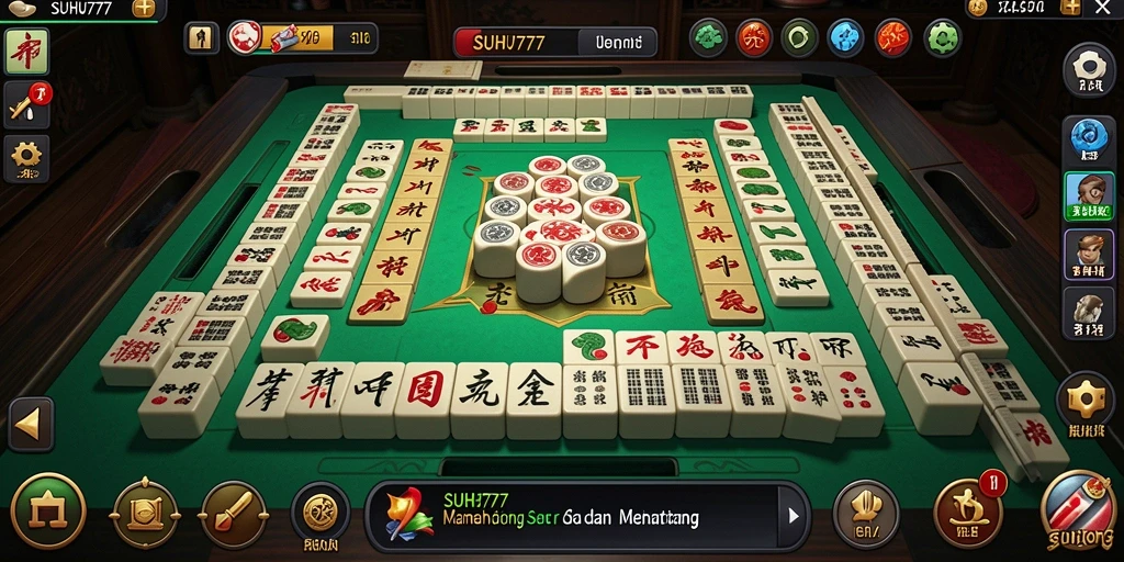 Tampilan gameplay Mahjong di SUHU777 yang menarik dan interaktif.
