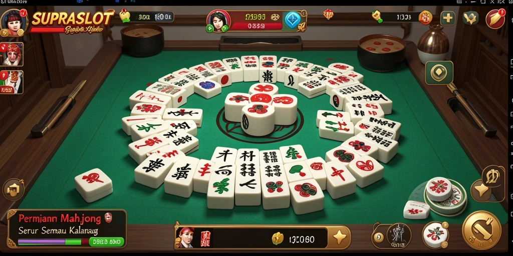 Tampilan gameplay Mahjong yang seru di SUPRASLOT.