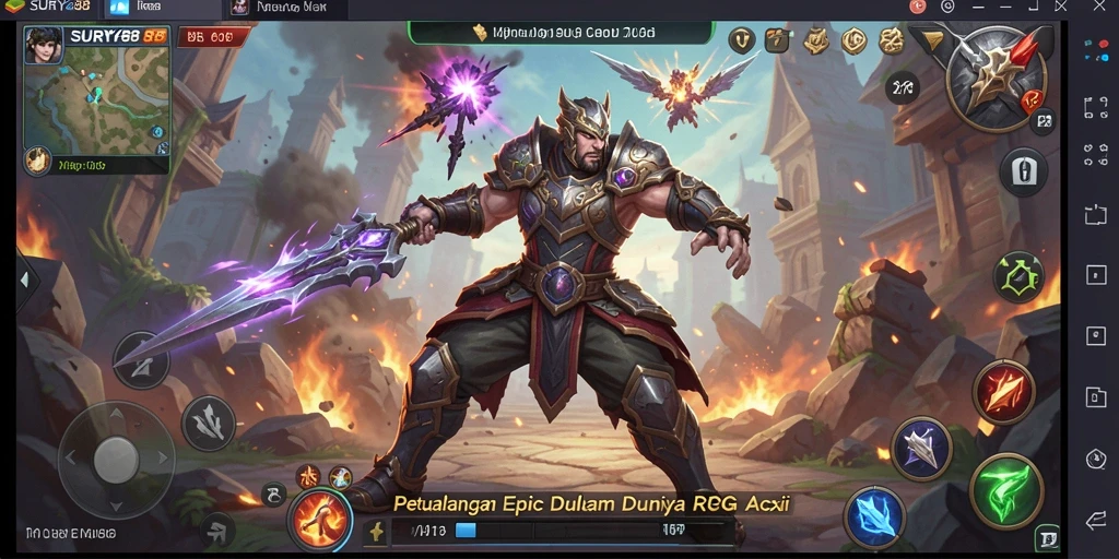 Screenshot dari gameplay SURYA88 menampilkan pertempuran seru dan grafik memukau.