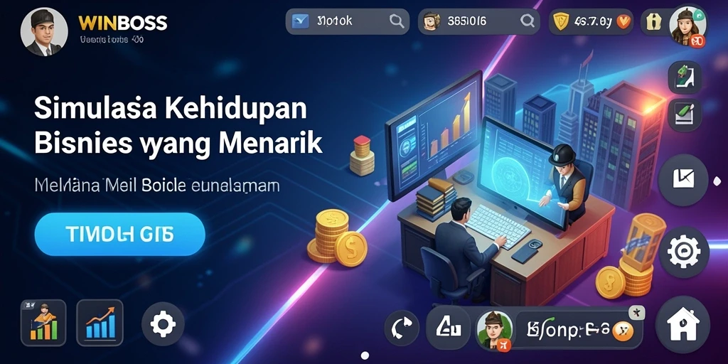 Tampilan gameplay <strong>WINBOSS</strong> yang seru dan interaktif saat membangun bisnis.